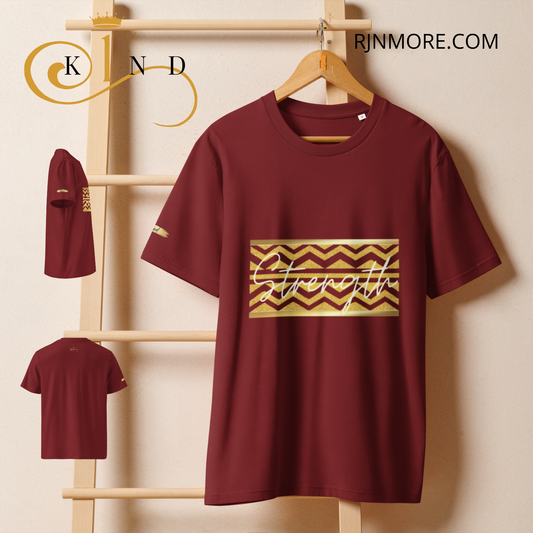 Strength - 1kind by Rj - Organic ribbed neck t-shirt