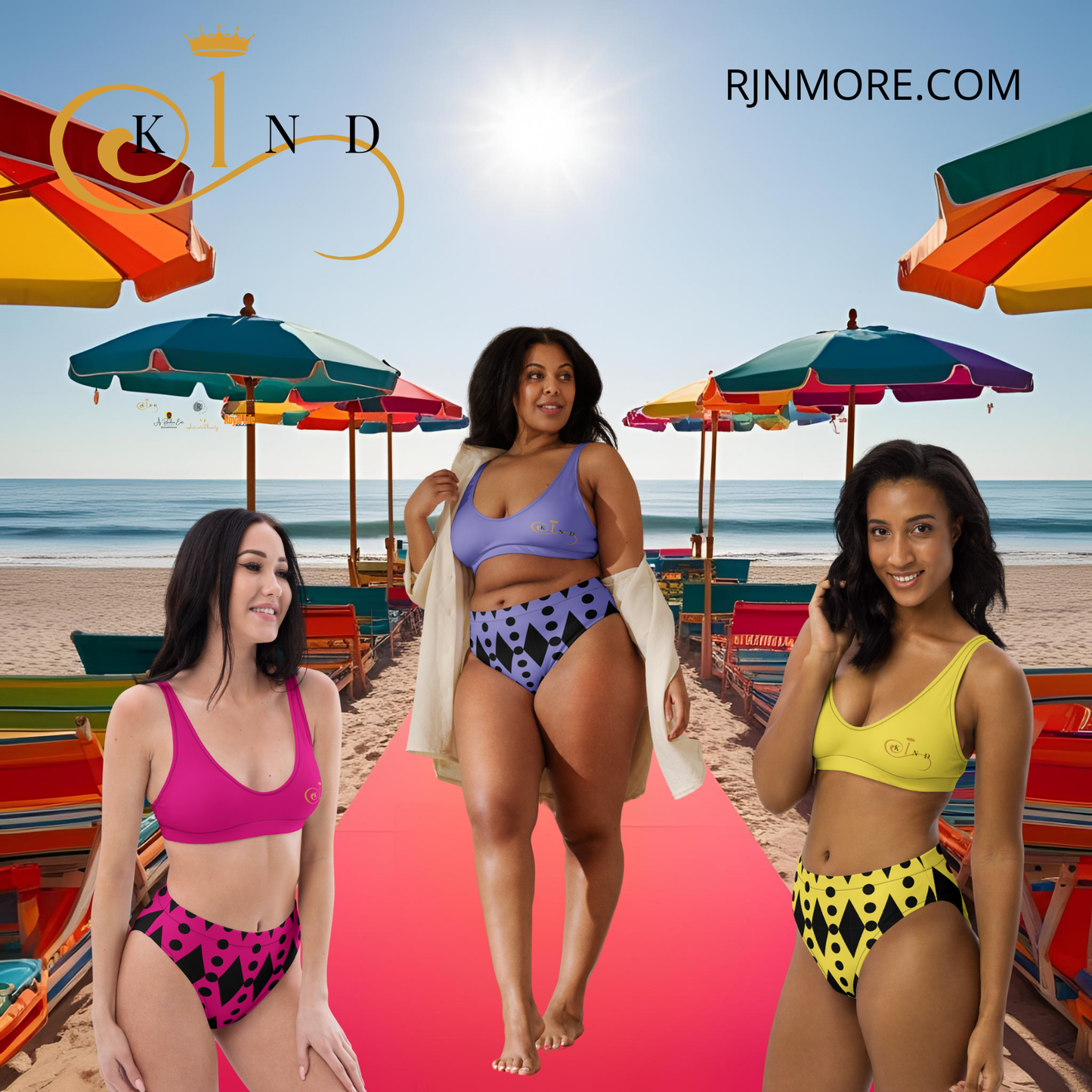 High-waisted bikini - Purple - 1kind by Rj