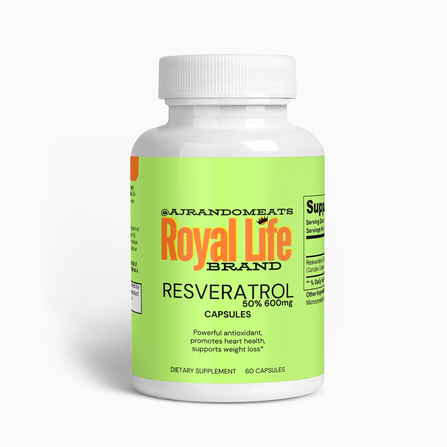 Aj's Resveratrol Capsules 50% 600mg