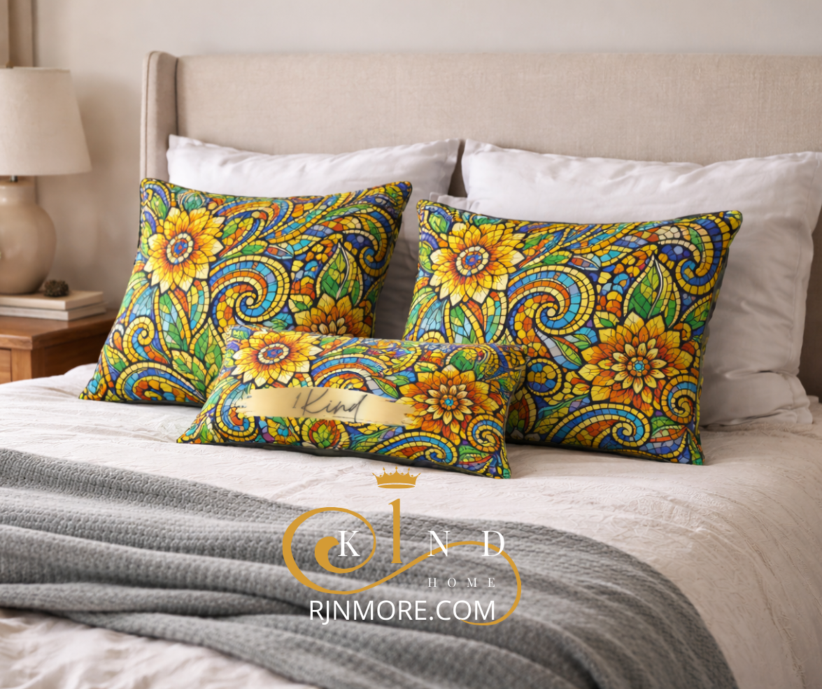 1Kind Mosaic Floral Throw Pillow – Signature Collection