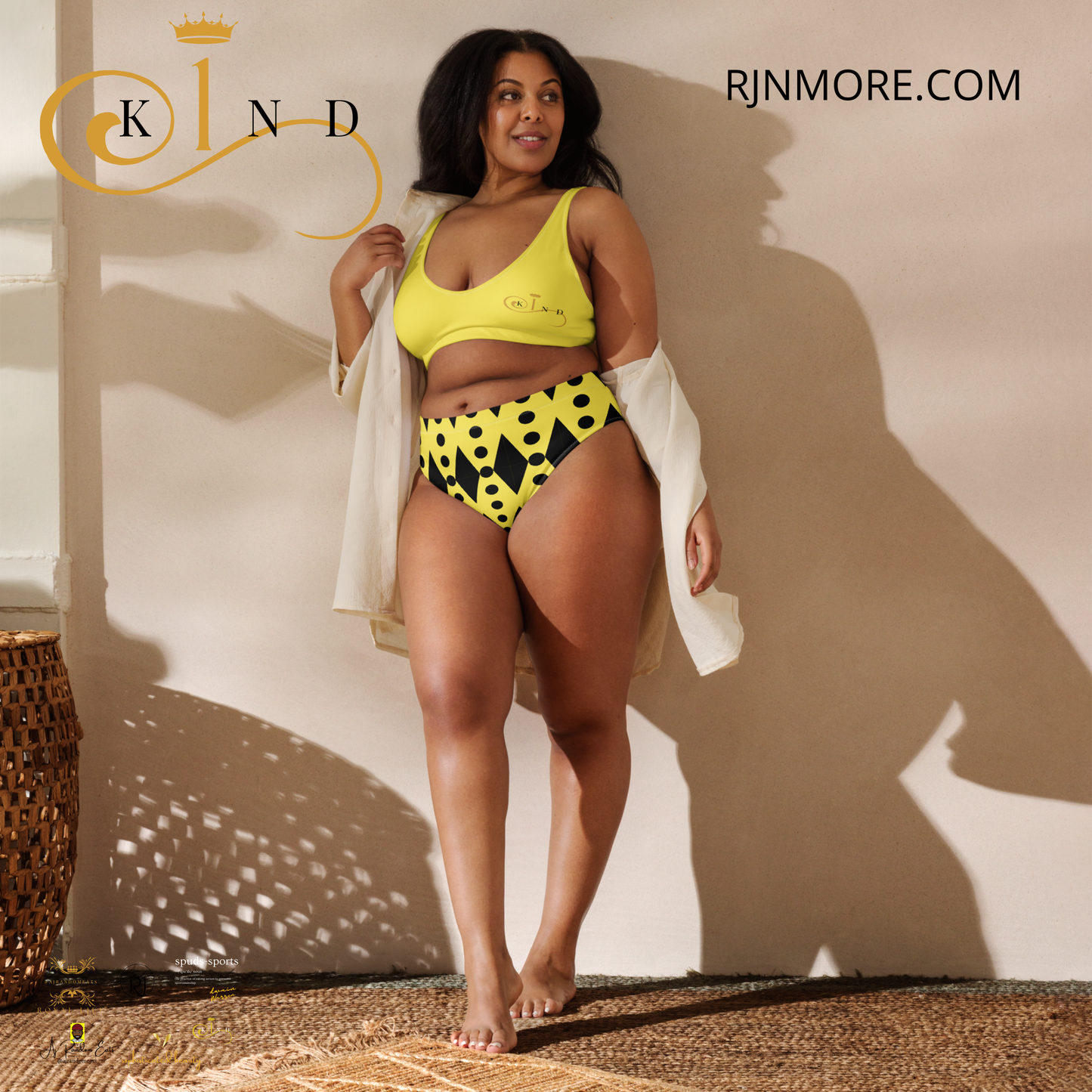 High-waisted bikini - Yellow - 1kind by Rj