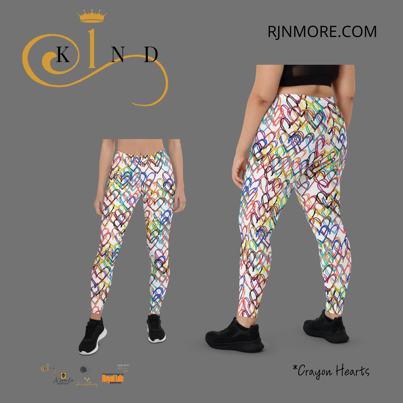 Crayon Hearts Leggings - 1kind by Rj