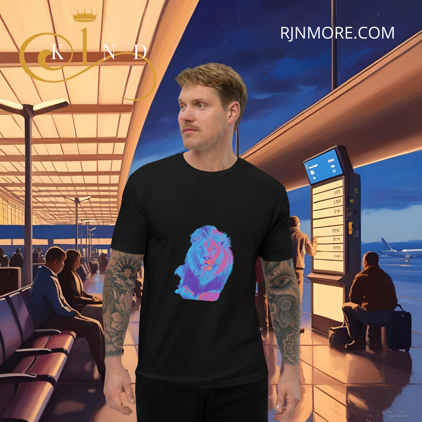 Lion Short Sleeve T-shirt - 1Kind by Rj