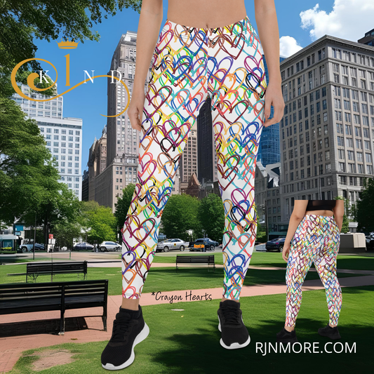 Crayon Hearts Leggings - 1kind by Rj
