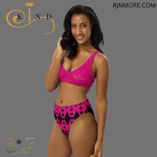 High-waisted bikini - Pink - 1kind by Rj