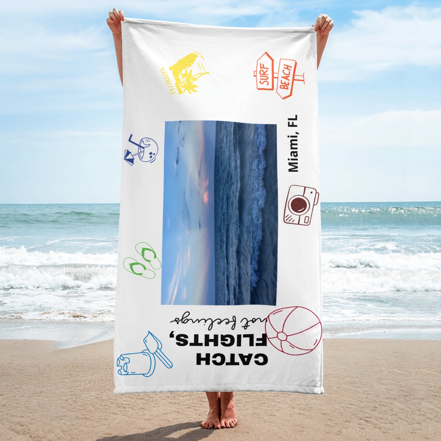 Miami Beach Towel - 1kind by Rj (version A)