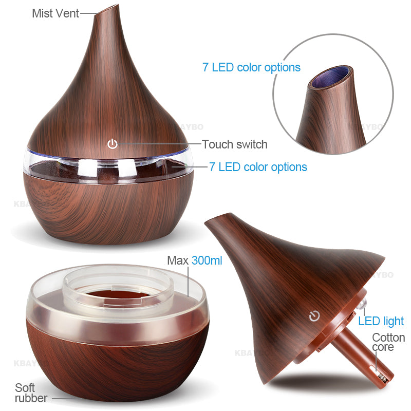 Wood Grain Ultrasonic Air Humidifier