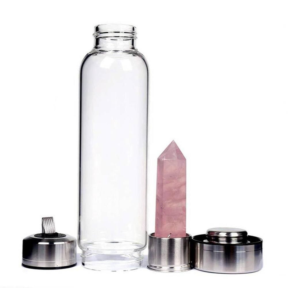 Gemstone Glass Water Bottle