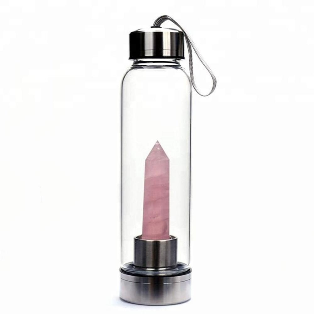 Gemstone Glass Water Bottle