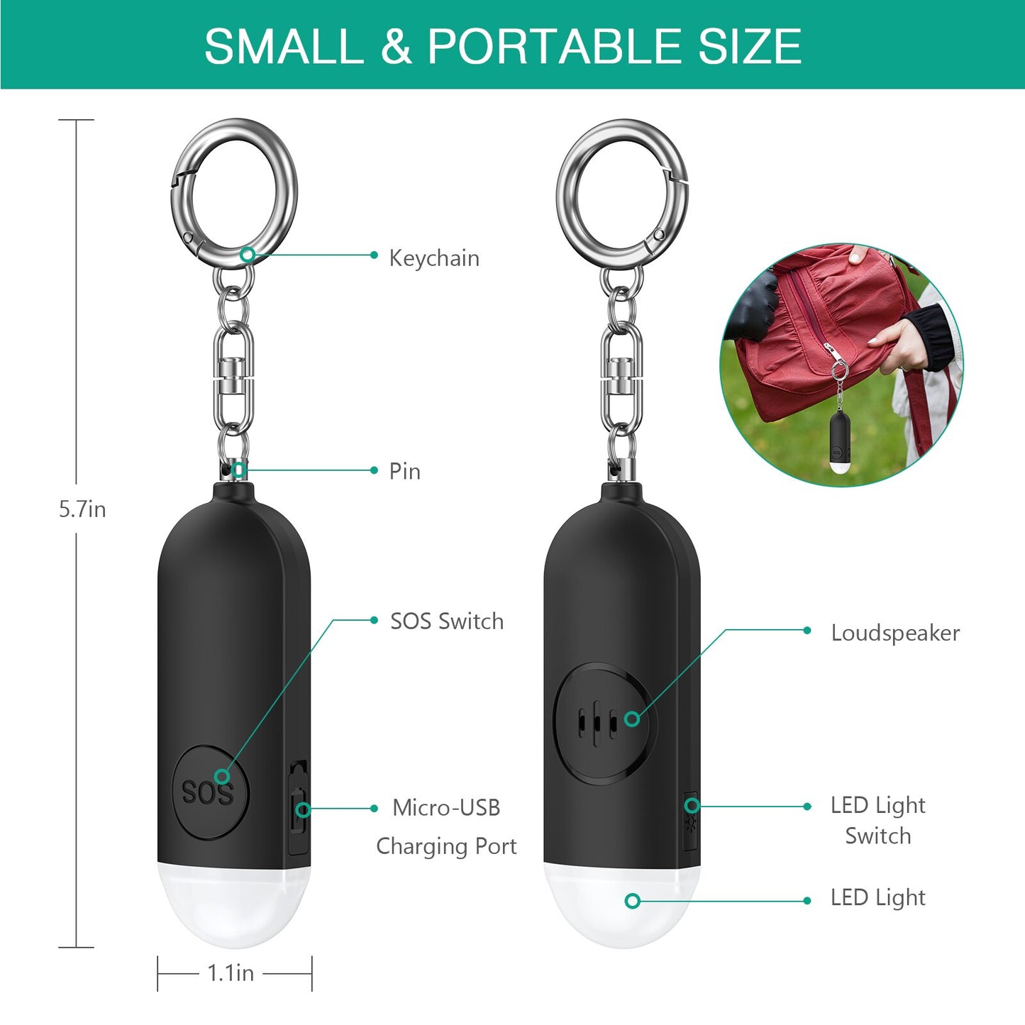 Self Defense Alarm Keychain