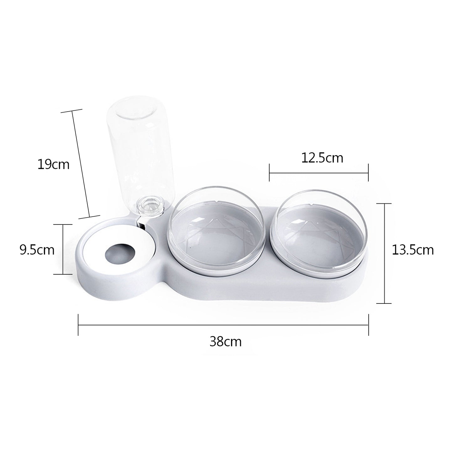 Double Bowl Food Feeder w/Auto Water Dispenser