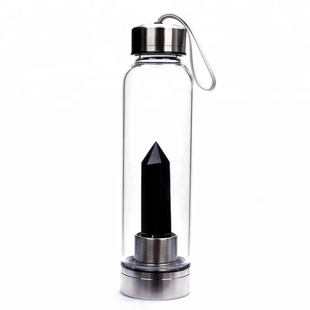 Gemstone Glass Water Bottle