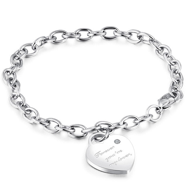 Stainless Steel Love Heart Bracelets