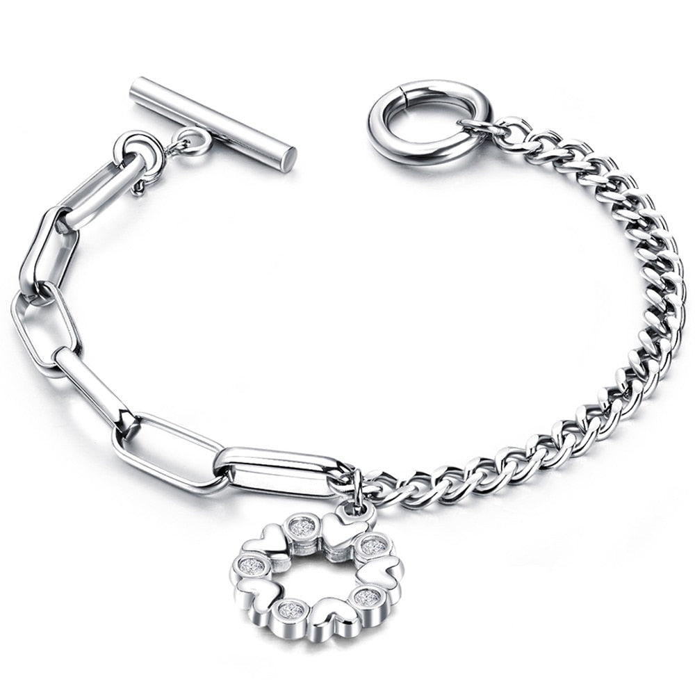 Stainless Steel Love Heart Bracelets