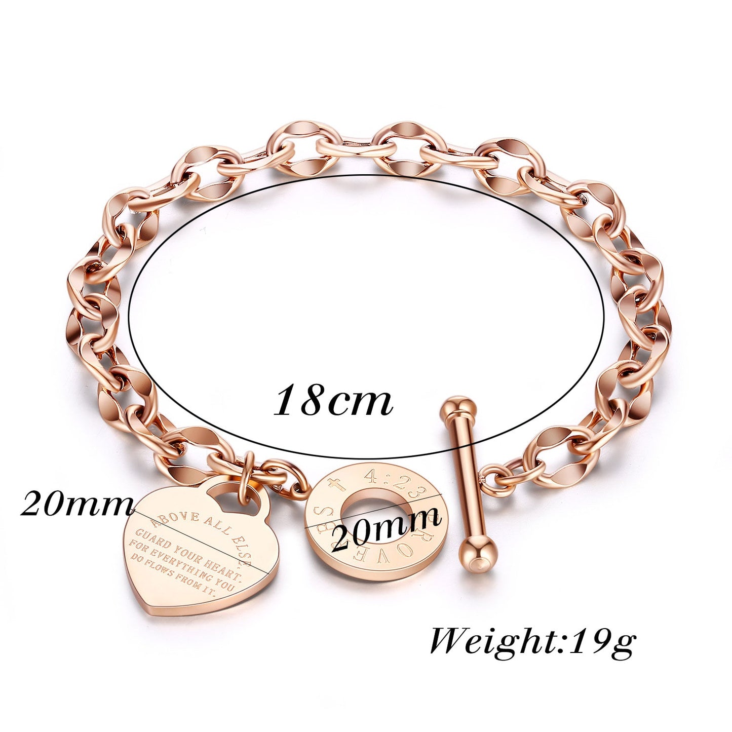 Stainless Steel Love Heart Bracelets