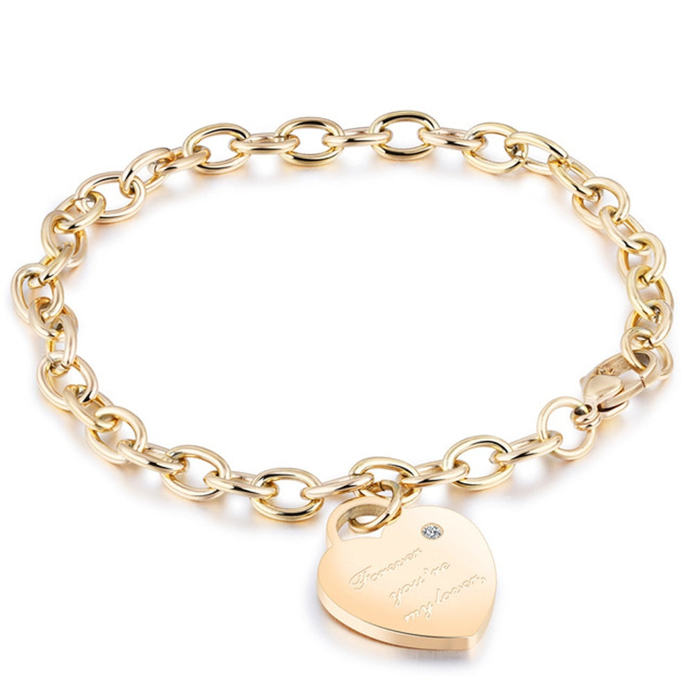 Stainless Steel Love Heart Bracelets