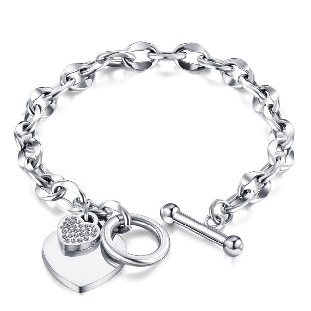 Stainless Steel Love Heart Bracelets