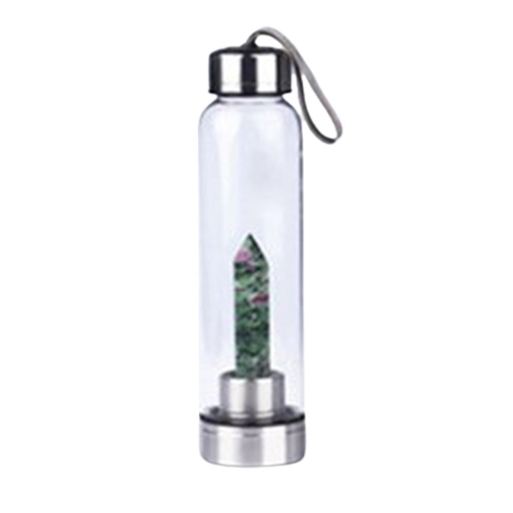 Gemstone Glass Water Bottle