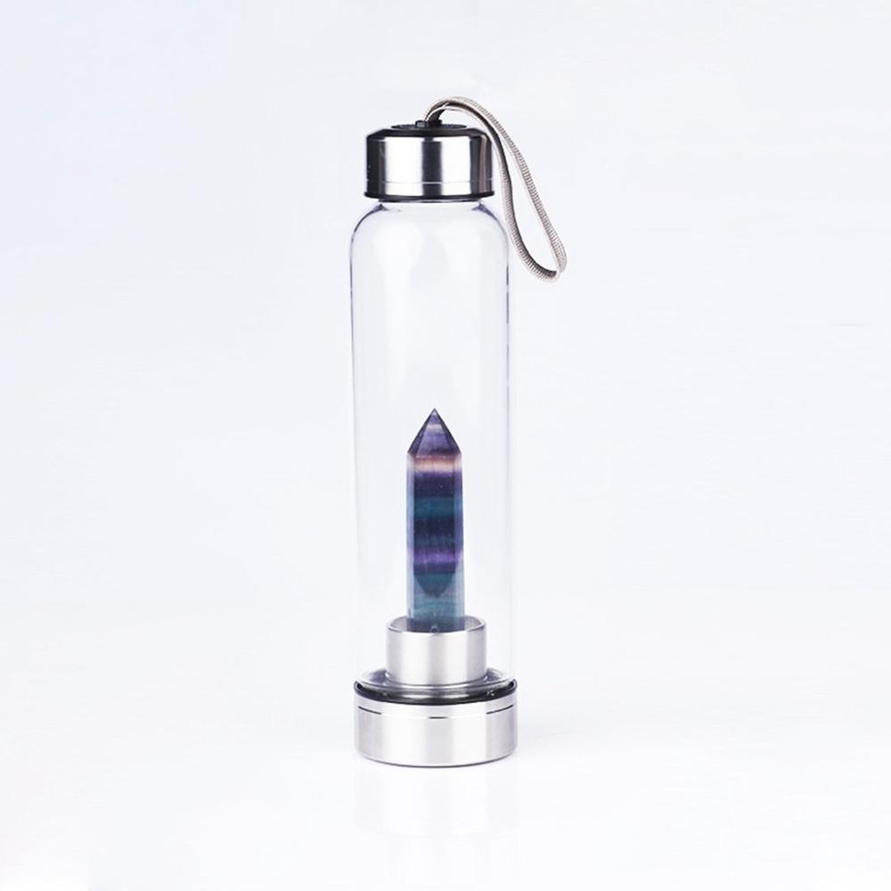 Gemstone Glass Water Bottle