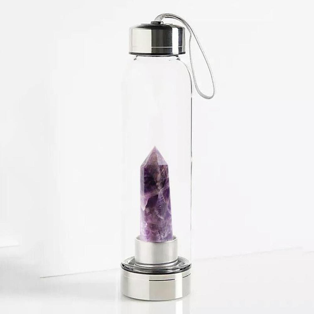 Gemstone Glass Water Bottle