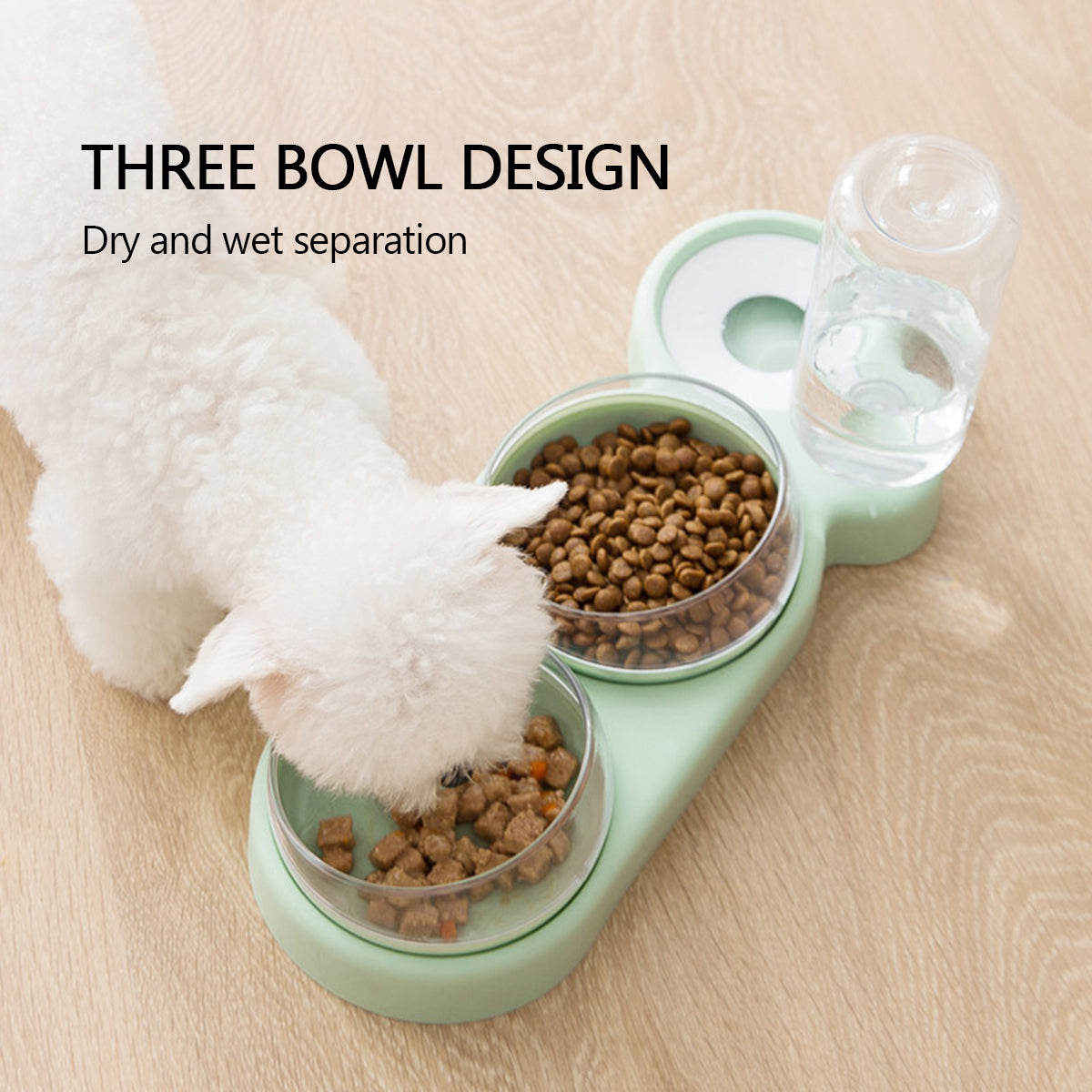 Double Bowl Food Feeder w/Auto Water Dispenser