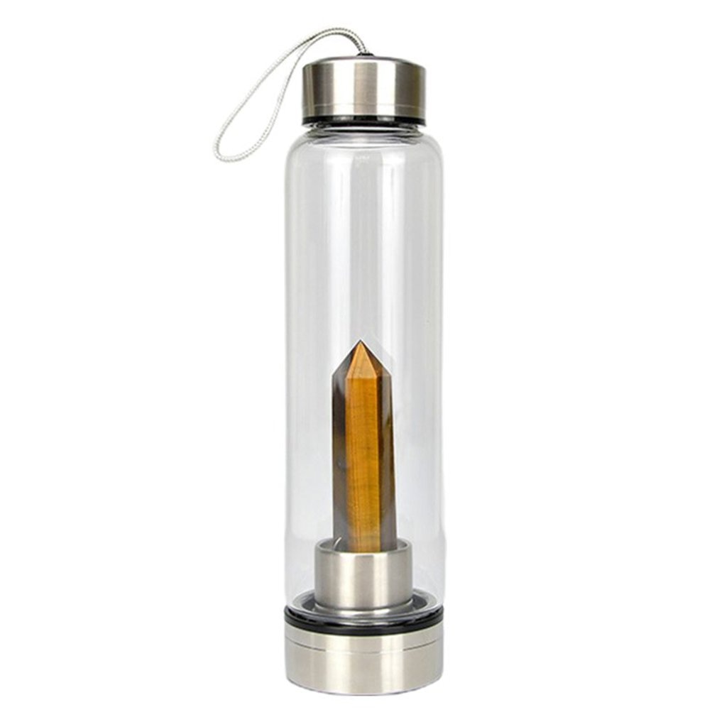 Gemstone Glass Water Bottle